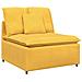 Modulo Centrale Divano Modulare con Cuscini Giallo Chiaro 100cm - Foto miniatura 1