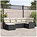 Set di divani da giardino 6 Pezzi con Cuscini Nero Polyrattan - Foto miniatura 2