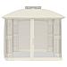 Gazebo con Tetto Doppio e Pareti Rete Crema 2,94x2,94 m Acciaio - Foto miniatura 3