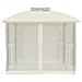 Gazebo con Tetto Doppio e Pareti Rete Crema 2,94x2,94 m Acciaio - Foto miniatura 4