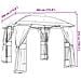 Gazebo con Tetto Doppio e Pareti Rete Crema 2,94x2,94 m Acciaio - Foto miniatura 9