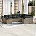 Set Divano da Giardino 10 pz con Cuscini Grigio in Polyrattan - Foto miniatura 2