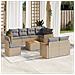 Set Divano da Giardino 9 pz con Cuscini Beige in Polyrattan - Foto miniatura 2