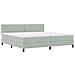 Letto Box Spring  con Materasso Grigio Chiaro 200x200 cm Velluto - Foto miniatura 3