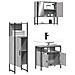 Set Mobili da Bagno 3 pz Grigio Sonoma in Legno Multistrato - Foto miniatura 4