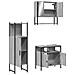 Set Mobili da Bagno 3 pz Grigio Sonoma in Legno Multistrato - Foto miniatura 5