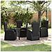 Set da Pranzo per Giardino con cuscino 5 pcs Nero polyrattan - Foto miniatura 2