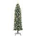 Albero di Natale Artificiale Sottile Verde e Bianco 240 cm - Foto miniatura 3
