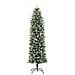Albero di Natale Artificiale Sottile Verde e Bianco 240 cm - Foto miniatura 4