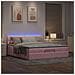 Struttura Letto Pouf con Materassi Rosa 200x200 cm Velluto - Foto miniatura 3