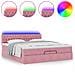 Struttura Letto Pouf con Materassi Rosa 200x200 cm Velluto - Foto miniatura 5