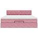 Struttura Letto Pouf con Materassi Rosa 200x200 cm Velluto - Foto miniatura 8