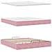 Struttura Letto Pouf con Materassi Rosa 200x200 cm Velluto - Foto miniatura 9