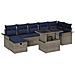 Set Divano da Giardino con cuscino 8 pcs Grigio Poly Rattan - Foto miniatura 1