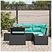 Set Divano da Giardino 5 pz 4-Numero di posti Nero polyrattan - Foto miniatura 10