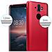 Cadorabo Custodia Compatibile Con Nokia 8 Sirocco In Rosso Metallico - Coperchio Protettivo In Silicone Tpu Flessibile - Foto miniatura 3