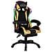 Sedia Da Gaming Con Luci A Led Rgb Oro E Nera In Similpelle - Foto miniatura 10
