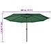 Ombrellone da Giardino con Luci LED 400 cm Verde - Foto miniatura 5