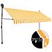 Tenda da Sole Retrattile Manuale LED 350 cm Bianca e Arancione - Foto miniatura 1