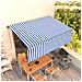 Tenda Sole Retrattile Automatica con Parasole 4x3m Blu Bianco - Foto miniatura 3