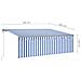 Tenda Sole Retrattile Automatica con Parasole 4x3m Blu Bianco - Foto miniatura 5