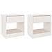 Comodini 2 Pz Bianchi 40x31x40 Cm In Legno Massello Di Pino - Foto miniatura 2