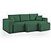 Morfeo Divano Con 3 Sedute Estraibili In Tessuto T02 Verde - Foto miniatura 5