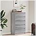 Cassettiera Grigio Sonoma 60x36x103 Cm In Legno Multistrato - Foto miniatura 7