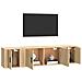Set Di Mobili Porta Tv 3 Pz Rovere Sonoma In Legno Multistrato - Foto miniatura 3