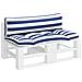 Cuscini Per Pallet 2 Pz Strisce Blu E Bianche Tessuto Oxford - Foto miniatura 3