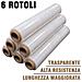 Film Estensibile Manuale 50cm Pellicola Trasparente Domopack 6 Rotoli Imballo - Foto miniatura 1