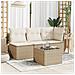 Tavolo Da Giardino Piano In Vetro Beige 55x55x37 Cm Polyrattan - Foto miniatura 3