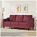 Divano A 3 Posti Rosso Vino 180 Cm In Tessuto - Foto miniatura 1