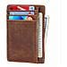 Portacarte Con Protezione Rfid Vera Pelle Brown - Foto miniatura 1