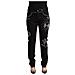 Jeans Slim Fit Decorati A Vita Media In Cotone Nero - W30 - Foto miniatura 1