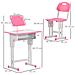 Banco Scuola con Sedia ad Altezza Regolabile per Bambini 6-12 Anni, Acciaio e MDF, Rosa - Foto miniatura 3