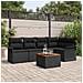 Set di Divani da Giardino 6 Pezzi con Cuscini Nero Polyrattan Acacia - Foto miniatura 2