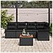 Set di Divani da Giardino 6 Pezzi con Cuscini Nero Polyrattan Acacia - Foto miniatura 3