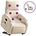 Poltrona a Rialzo Reclinabile Massaggiante Beige in Microfibra - Foto miniatura 1