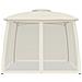 Gazebo con Tetto Doppio e Pareti Rete Crema 2,93x2,93 m Acciaio - Foto miniatura 3