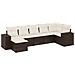 Set Divani da Giardino 7 pz con Cuscini Marrone in Polyrattan - Foto miniatura 1
