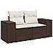 Set Divani da Giardino 7 pz con Cuscini Marrone in Polyrattan - Foto miniatura 5