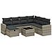 Set Divano da Giardino 8pz con Cuscini Grigio Chiaro Polyrattan - Foto miniatura 1