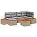 Set Divano da Giardino con cuscino 7 pcs beige e grigio chiaro - Foto miniatura 1