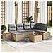 Set Divano da Giardino con cuscino 7 pcs beige e grigio chiaro - Foto miniatura 2