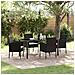 Set da Pranzo per Giardino con cuscino 5 pcs Nero Poly Rattan - Foto miniatura 2
