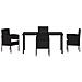 Set da Pranzo per Giardino con cuscino 5 pcs Nero Poly Rattan - Foto miniatura 7