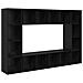 Mobile TV 4 pcs Nero 37 x 37 x 142.5 cm Legno multistrato - Foto miniatura 1
