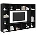 Mobile TV 4 pcs Nero 37 x 37 x 142.5 cm Legno multistrato - Foto miniatura 3