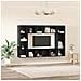 Mobile TV 4 pcs Nero 37 x 37 x 142.5 cm Legno multistrato - Foto miniatura 4